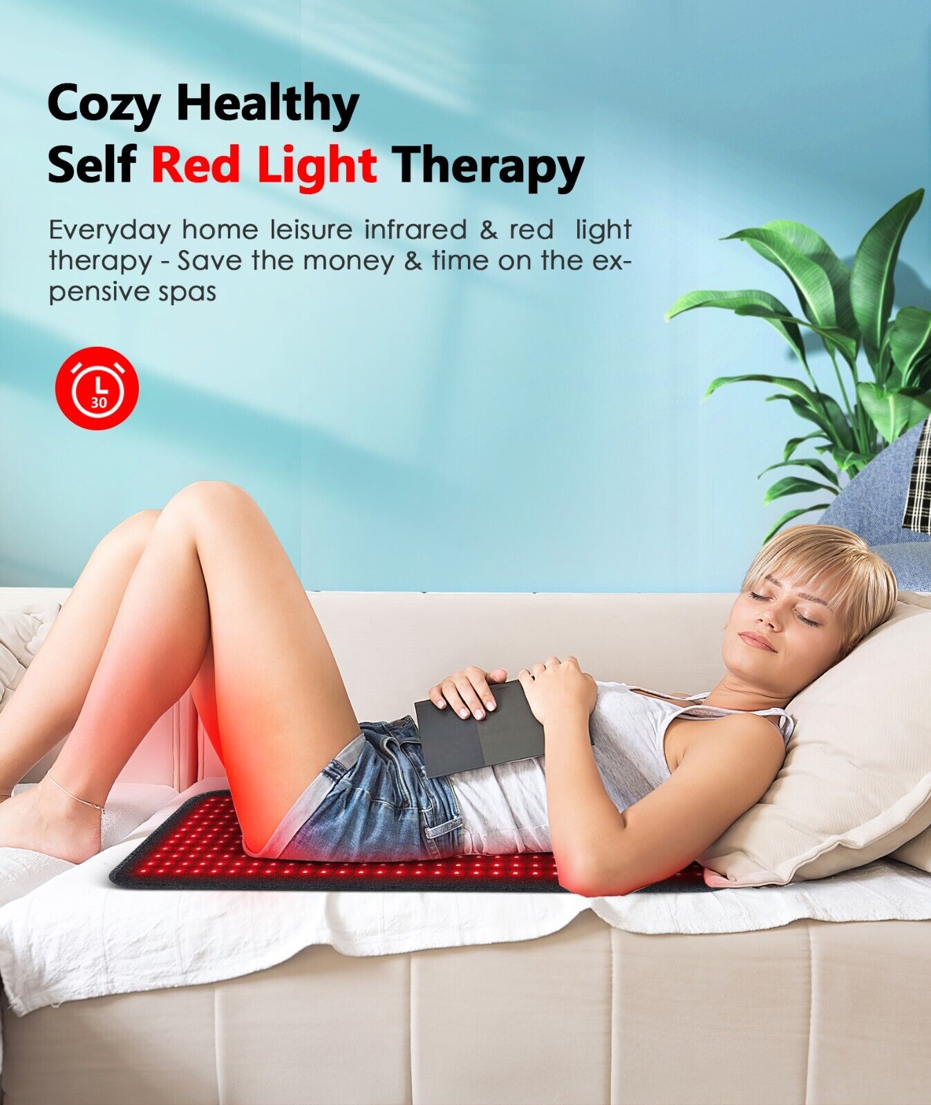 Red Light Therapy Pad With Infrared Light For Lumbar, Back, Waist, Knee, Joint Pain Relief