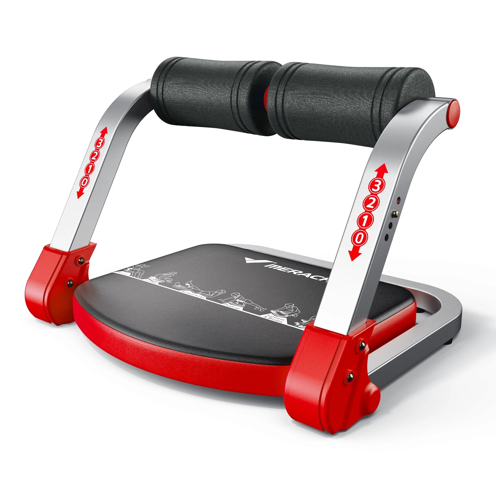 Ab Workout Machine with 3 Adjustable Resistance and Automatic Rebound, 330 LBS Weight Capacity