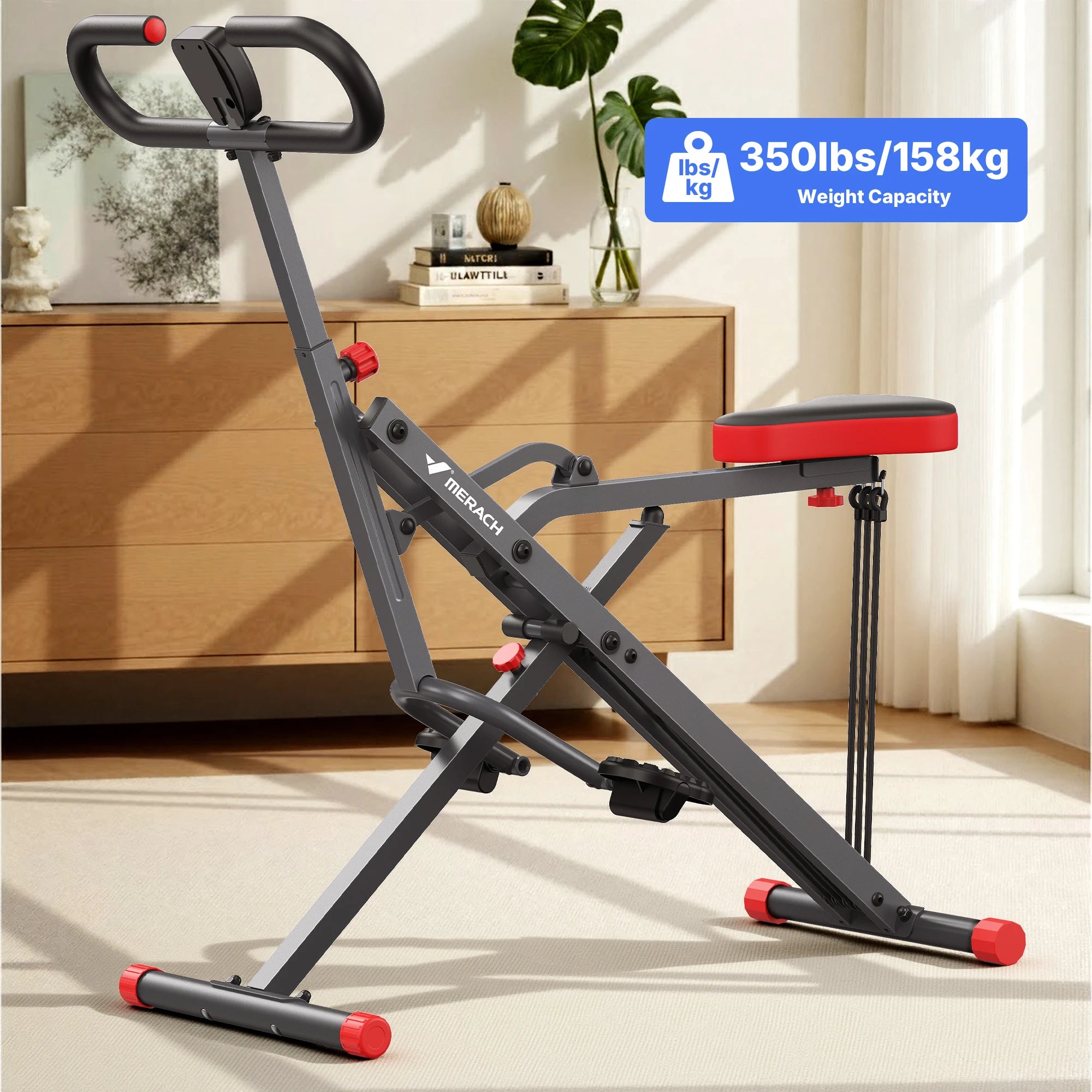 MERACH R07 Squat Machine, 2in1 Squat Rowing Machine, Easy Setup, Foldable Exercise Equipment, Glute Trainer