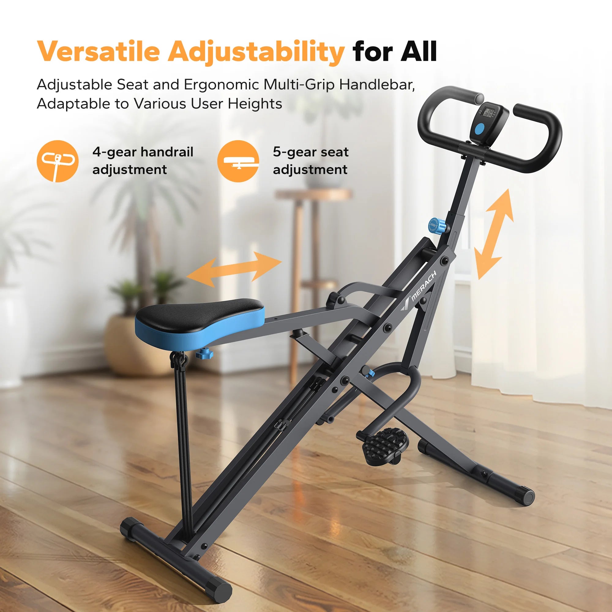 MERACH R07 Squat Machine, 2in1 Squat Rowing Machine, Easy Setup, Foldable Exercise Equipment, Glute Trainer
