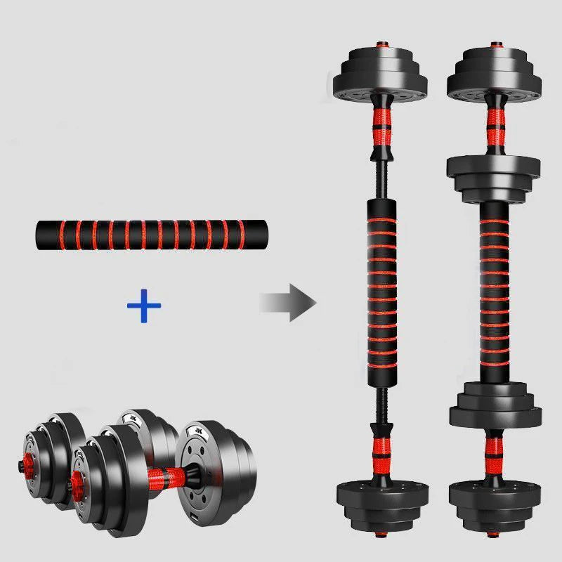 5-44lbs Adjustable Dumbbell to Barbell Set, Anti-Slip Grip, Versatile Home Gym, Fitness Strength Training, and Barbell Weight Plates