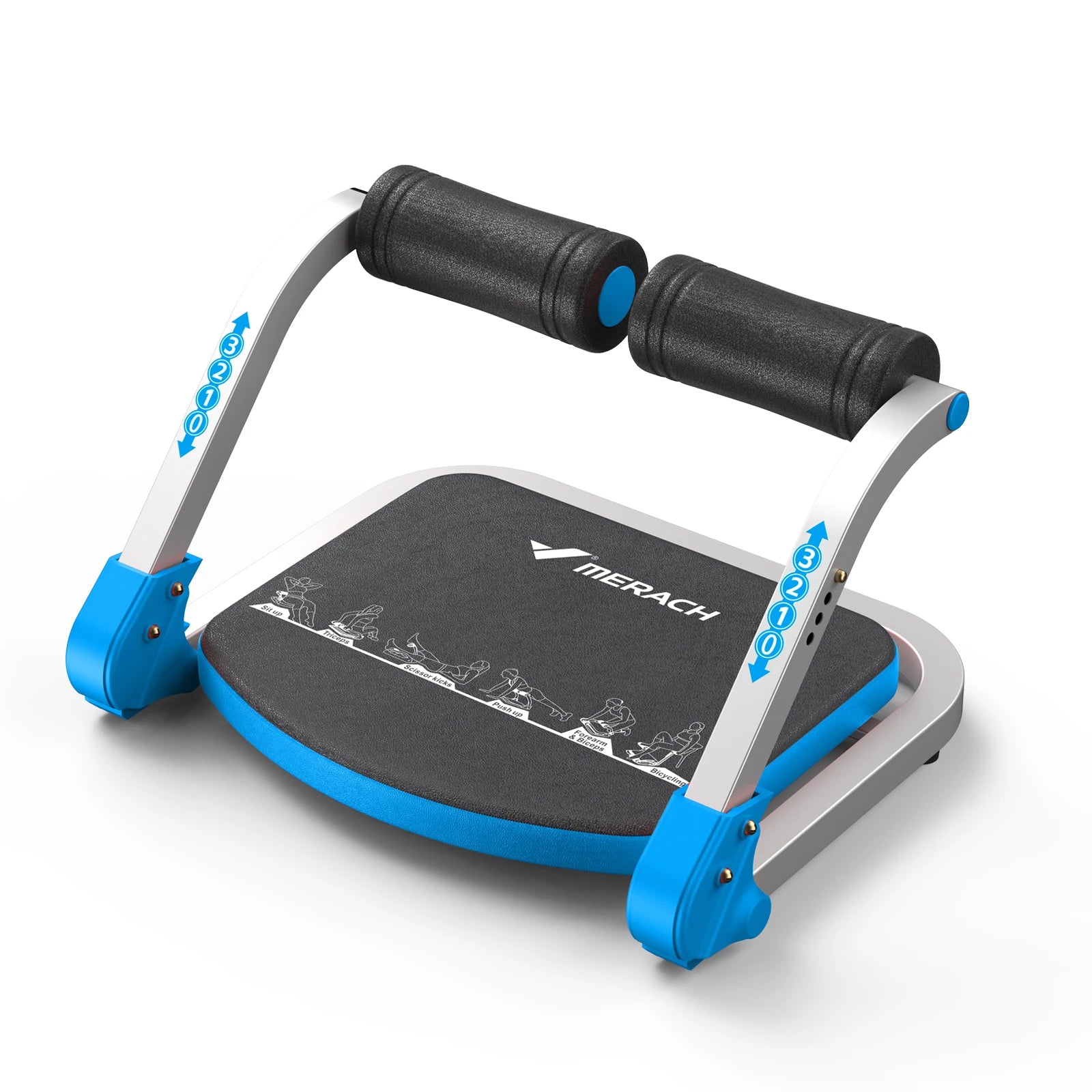 Ab Workout Machine with 3 Adjustable Resistance and Automatic Rebound, 330 LBS Weight Capacity