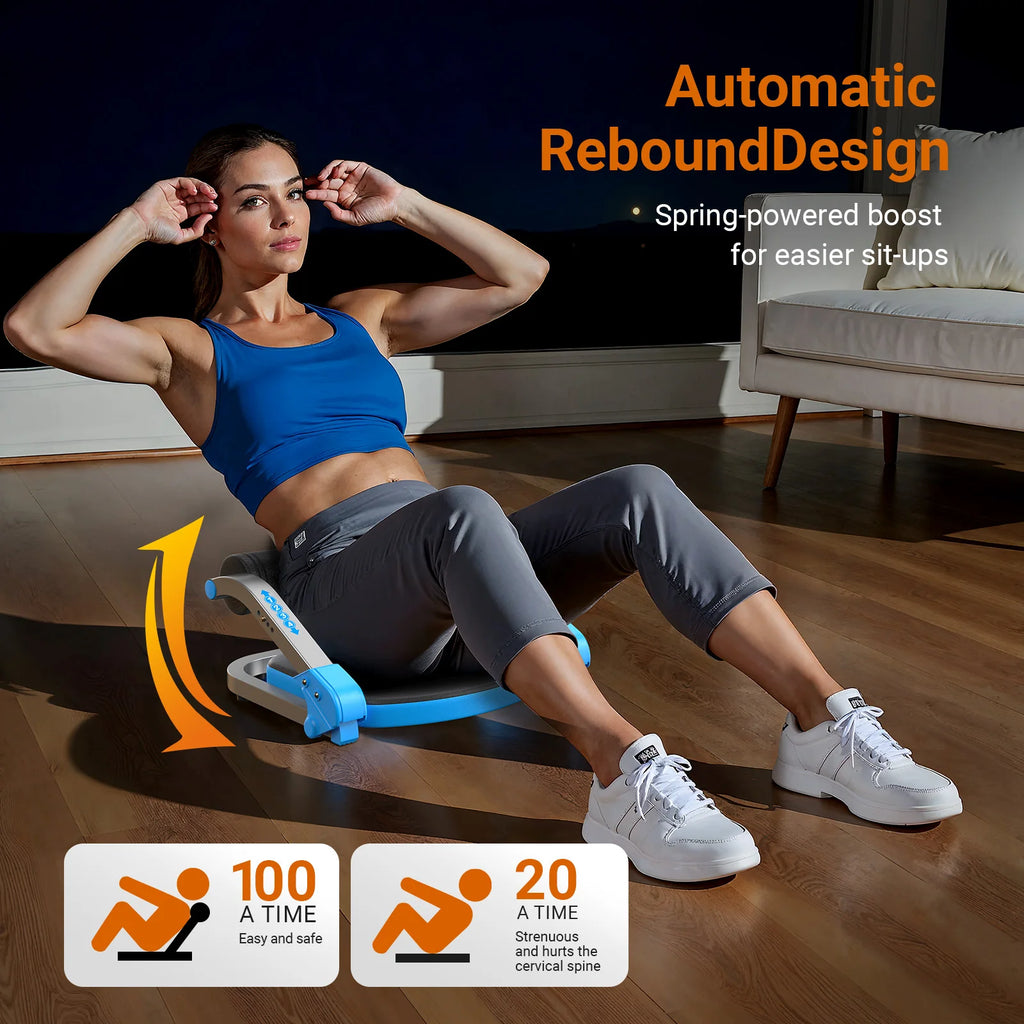 Ab Workout Machine with 3 Adjustable Resistance and Automatic Rebound, 330 LBS Weight Capacity