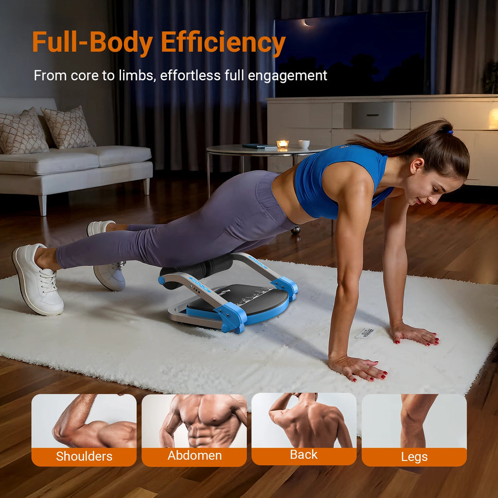 Ab Workout Machine with 3 Adjustable Resistance and Automatic Rebound, 330 LBS Weight Capacity
