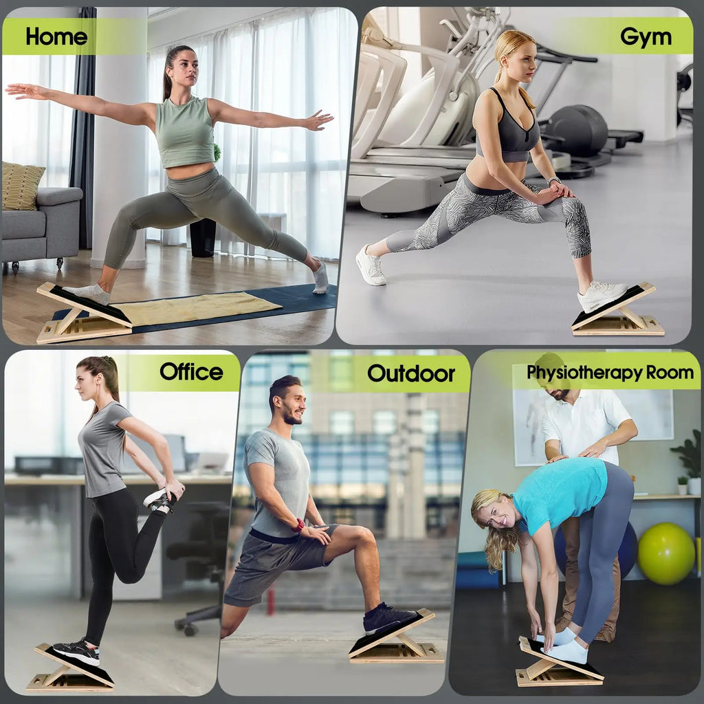 Slant Board Calf Stretcher for Squat Incline Stretch Board, Wood Wedge for Physical Therapy