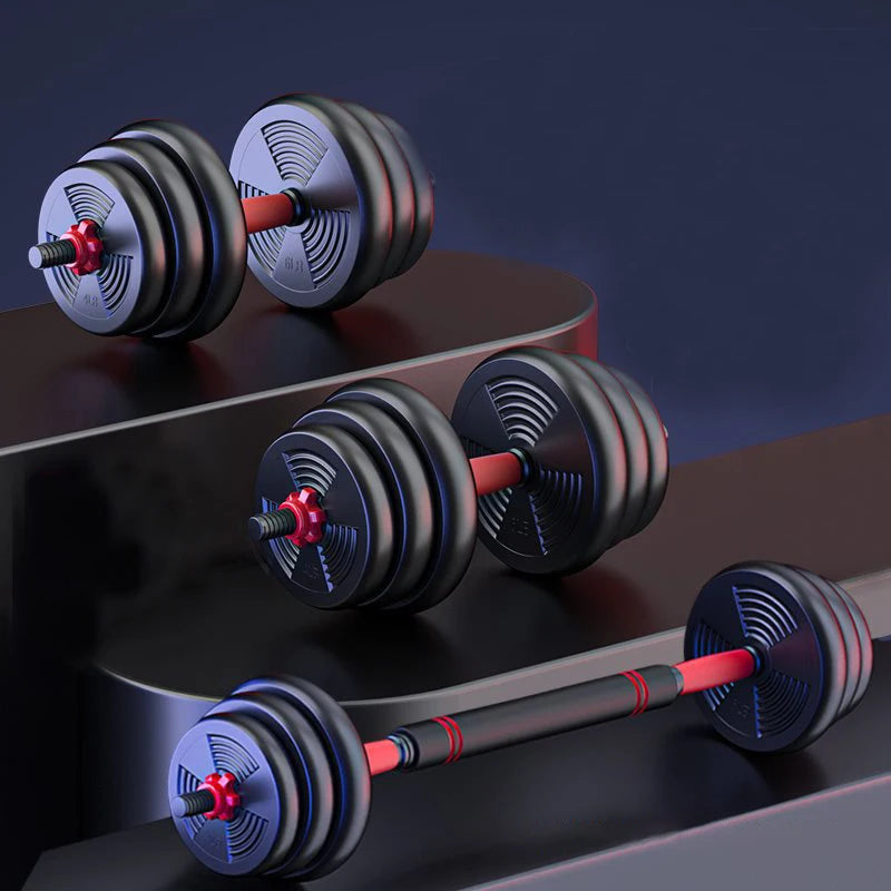 5-44lbs Adjustable Dumbbell to Barbell Set, Anti-Slip Grip, Versatile Home Gym, Fitness Strength Training, and Barbell Weight Plates
