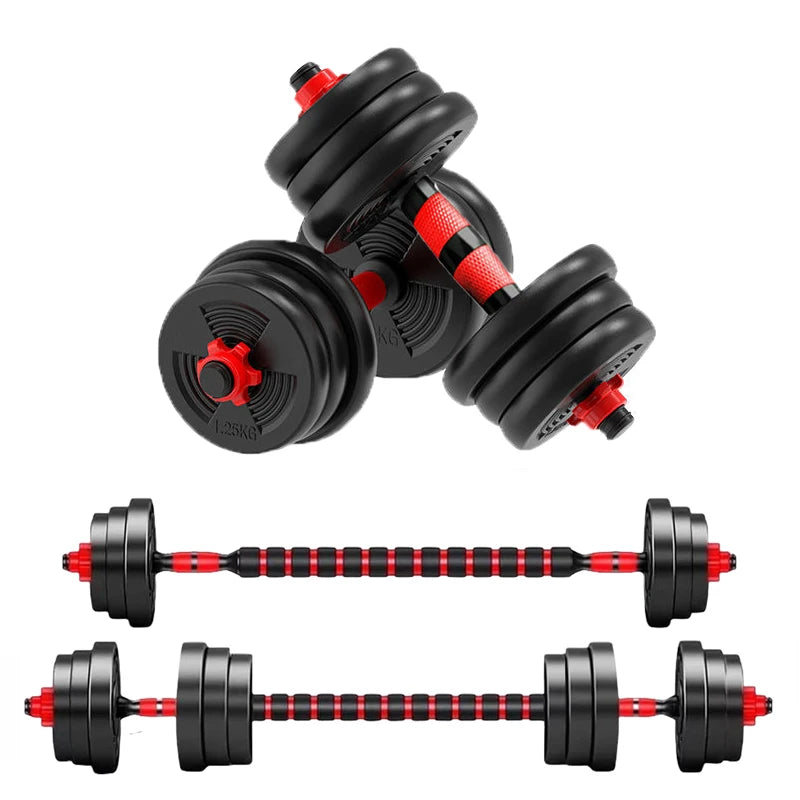 5-44lbs Adjustable Dumbbell to Barbell Set, Anti-Slip Grip, Versatile Home Gym, Fitness Strength Training, and Barbell Weight Plates