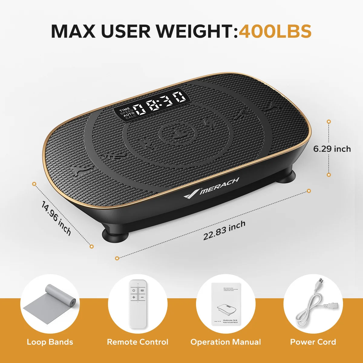 MERACH Vibration Plate, CV30 Exercise Machine, Whole Body Workout, Power, Vibrate Fitness Platform, Vibration Weight Loss and Shaping