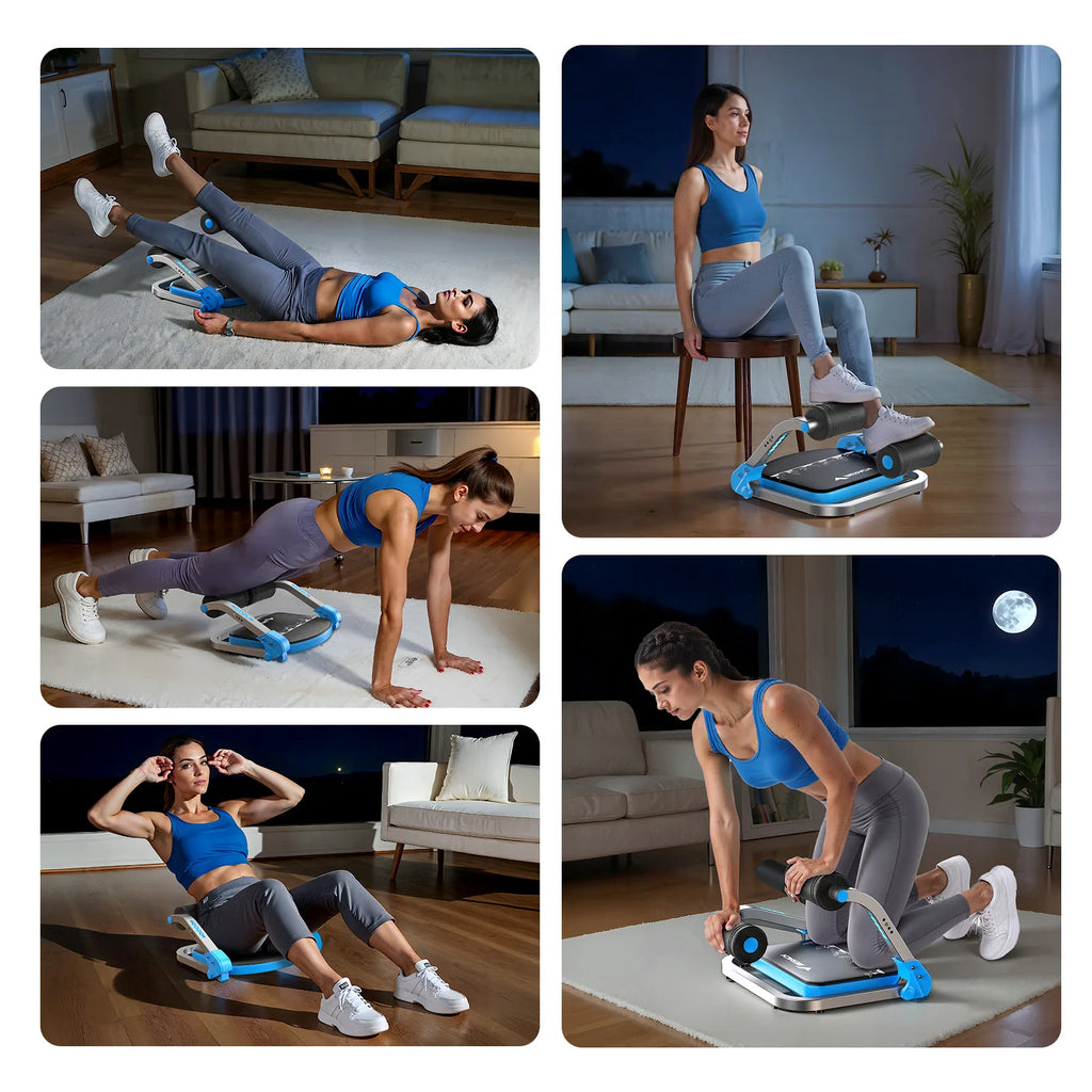 Ab Workout Machine with 3 Adjustable Resistance and Automatic Rebound, 330 LBS Weight Capacity
