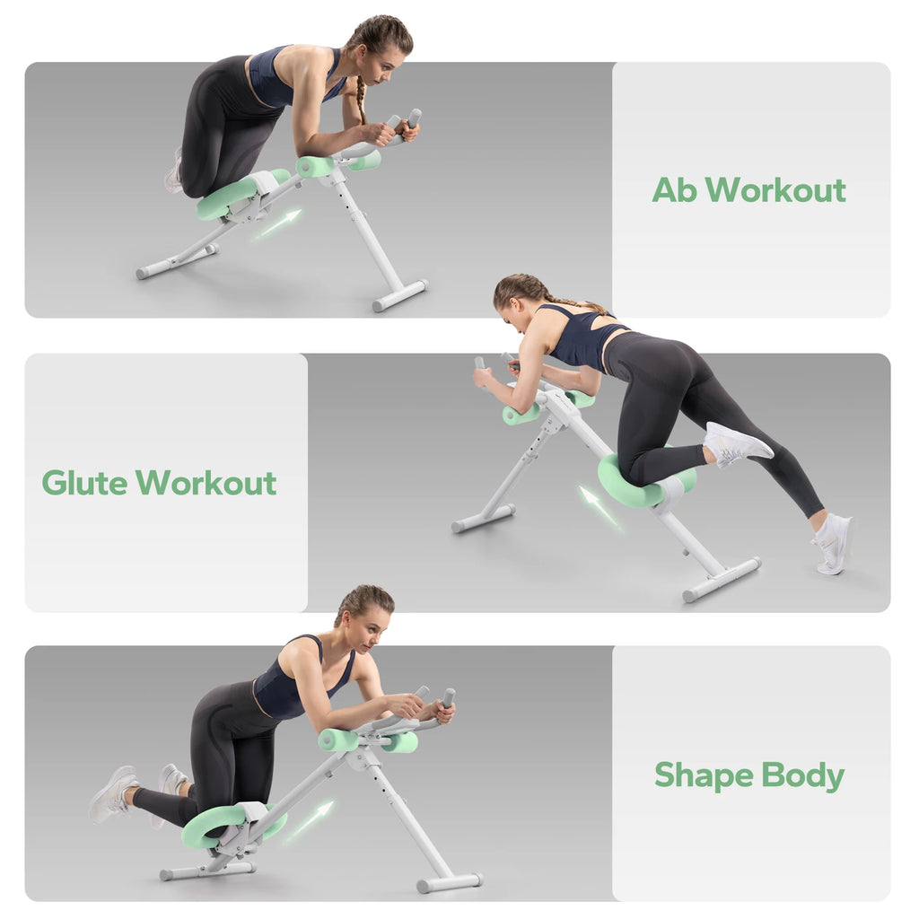 Adjustable Ab Machine Trainer, Foldable, Knee Protection, Abdominal Exercise, and Core strengthening