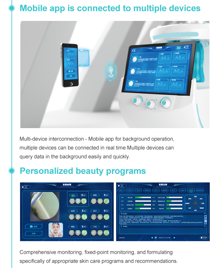 New 7 In 1 Smart Ice Blue Hydra Oxygen Facial, Skin Cleaning, Skin Analyzer, and Dermabrasion