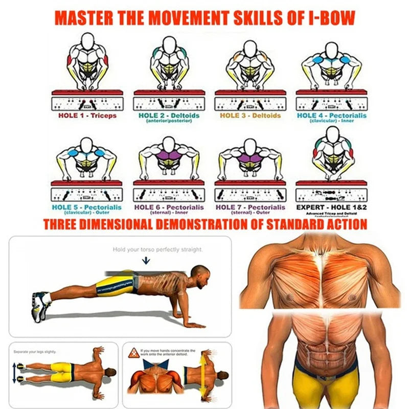Portable Foldable Push-up Board Set with Ergonomic Handles