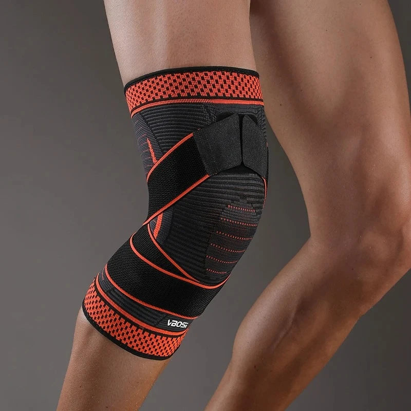 1 Pc Elastic Breathable Knee Support Sleeve with Adjustable Straps