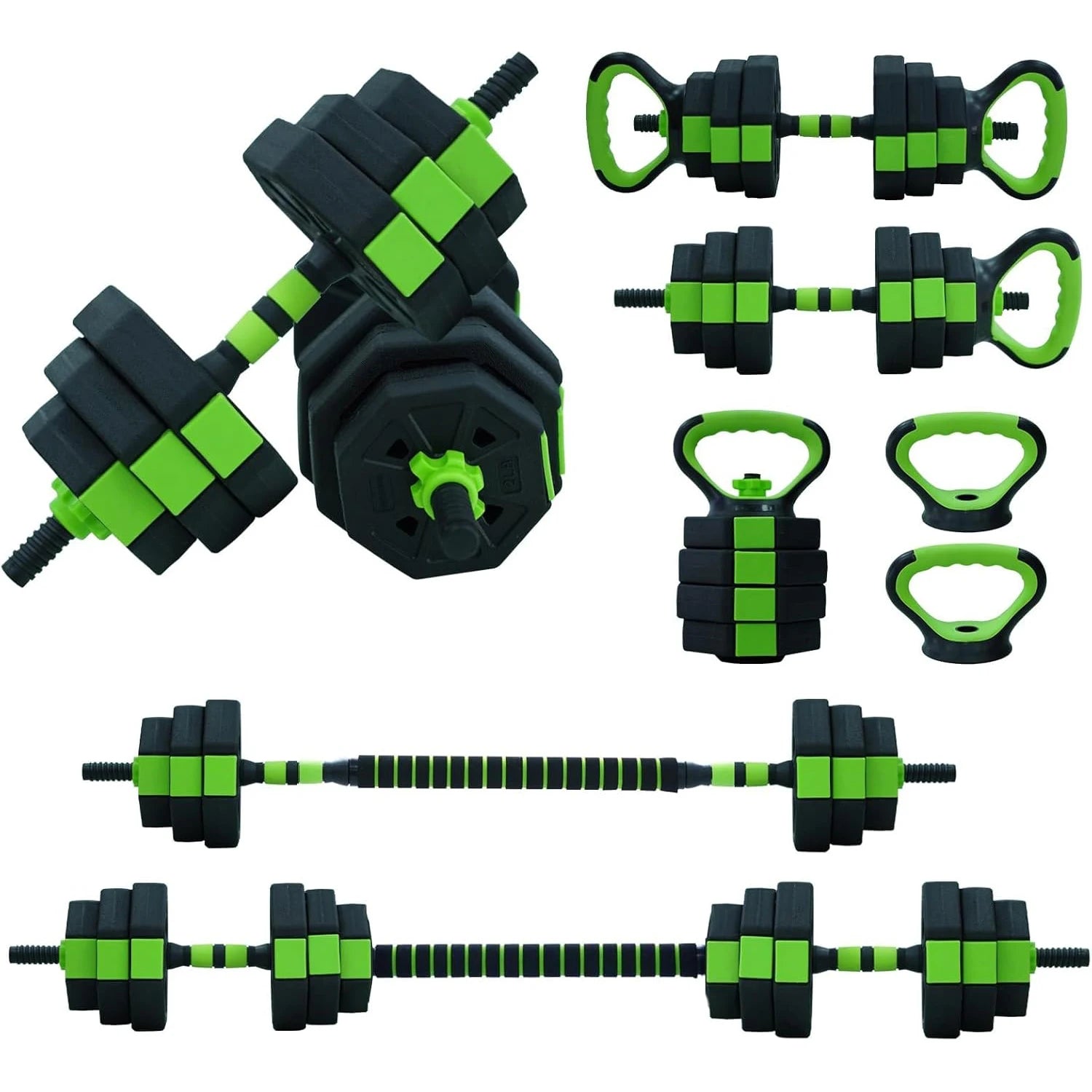 66lbs/88lbs Weights, 4 in 1 Adjustable Kettlebell and Dumbbell Set