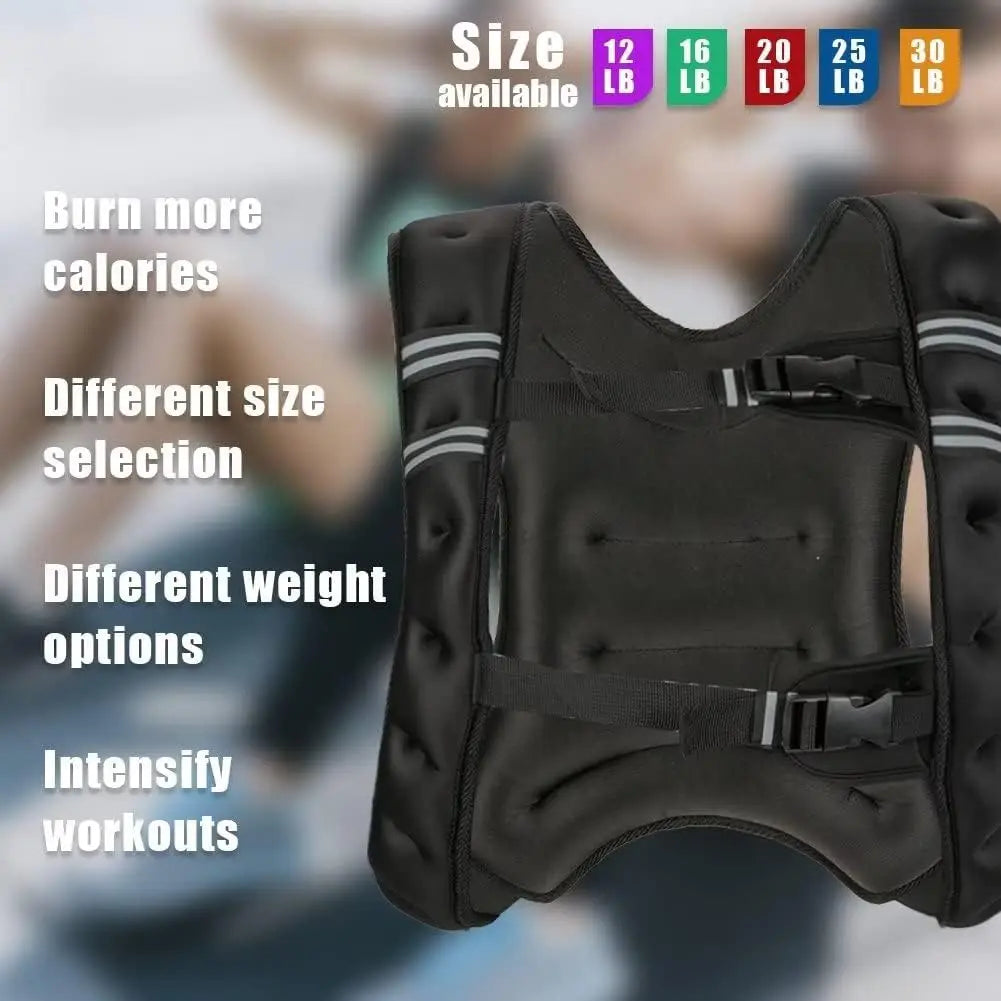 Workout and Training Weighted Vest for Men and Women, 12 -30 Lbs Weights Included
