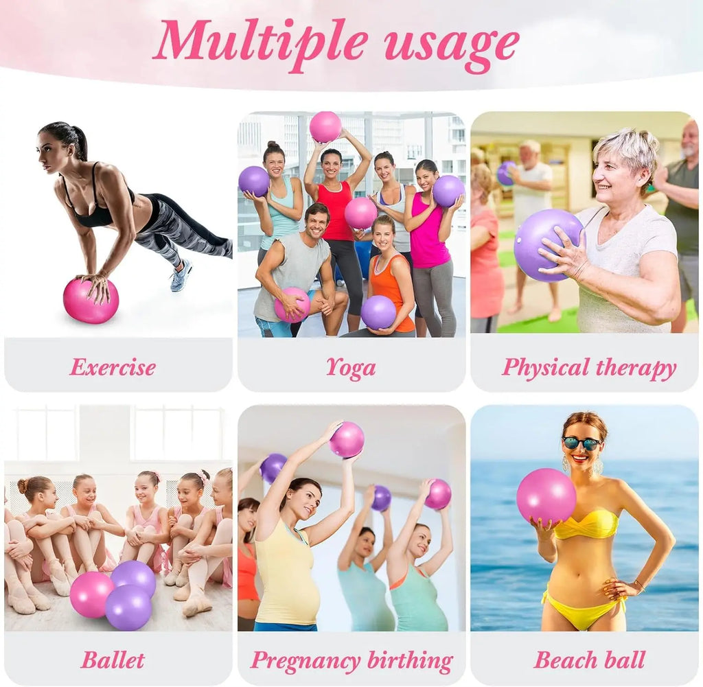 Pilates, Yoga, Stability, and Stretching Ball Kit in Pink and Purple