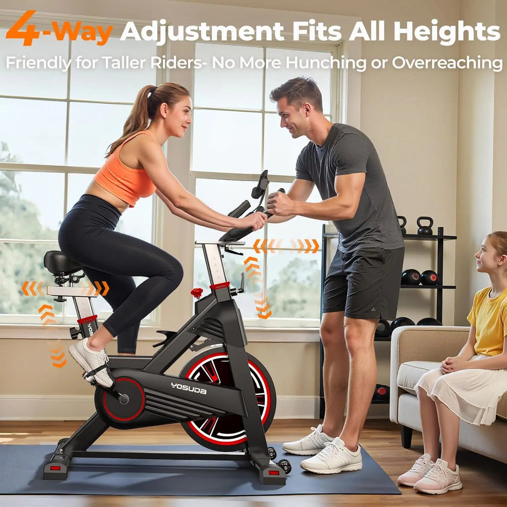 YOSUDA PRO Magnetic Exercise Bike, 350 lbs Weight Capacity - Indoor Cycling Bike Stationary with Comfortable Seat Cushion