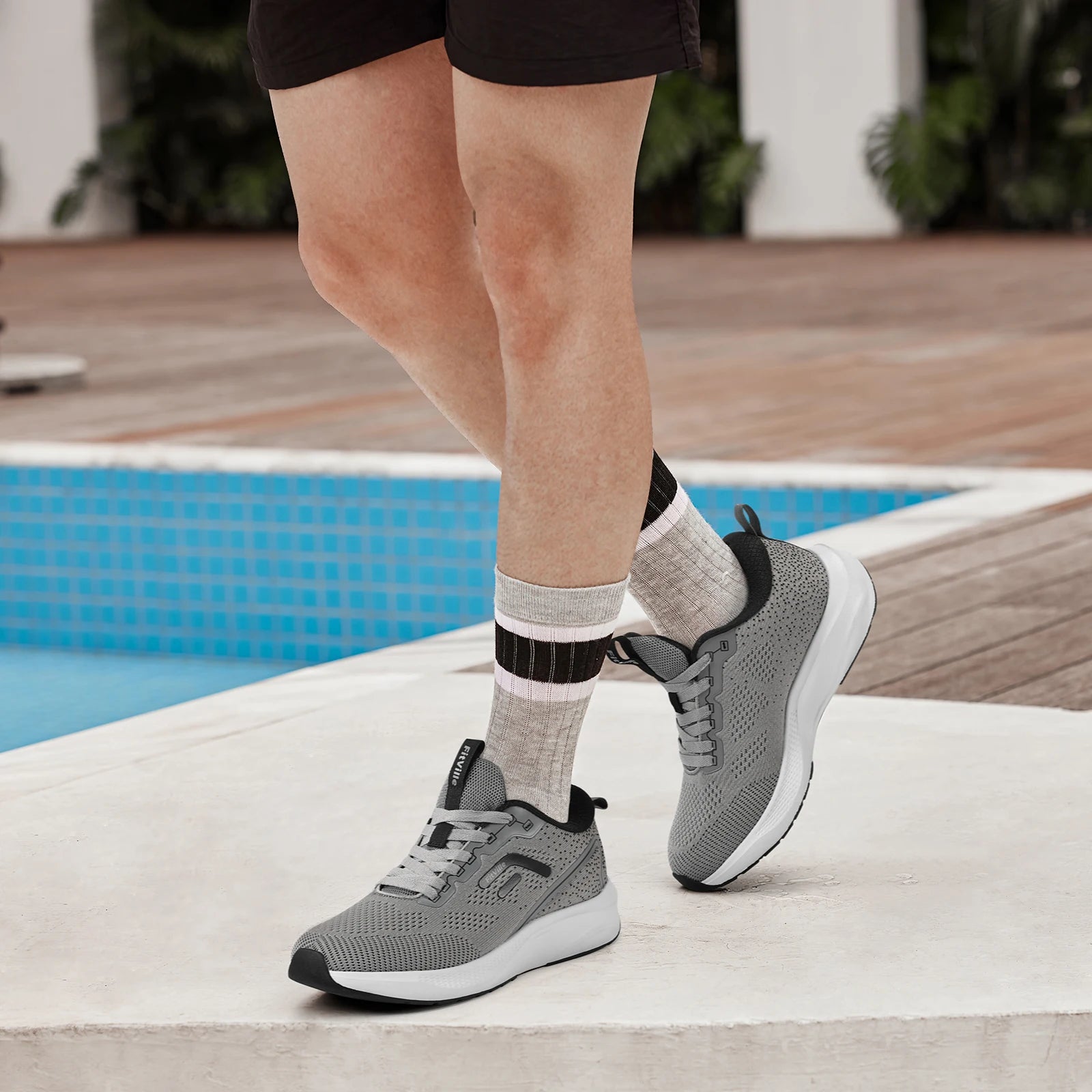FitVille Mens Sport Running Shoes, Breathable, Lightweight Sneakers, Wide, Athletic Training Footwear