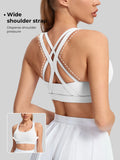 Ladies' yoga sports bra, back style, thin shoulder strap, sports vest, breathable nylon blended material