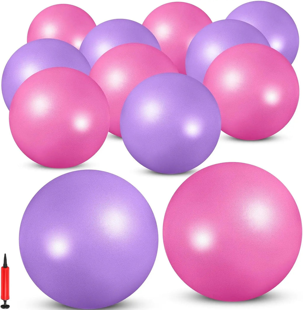 Pilates, Yoga, Stability, and Stretching Ball Kit in Pink and Purple