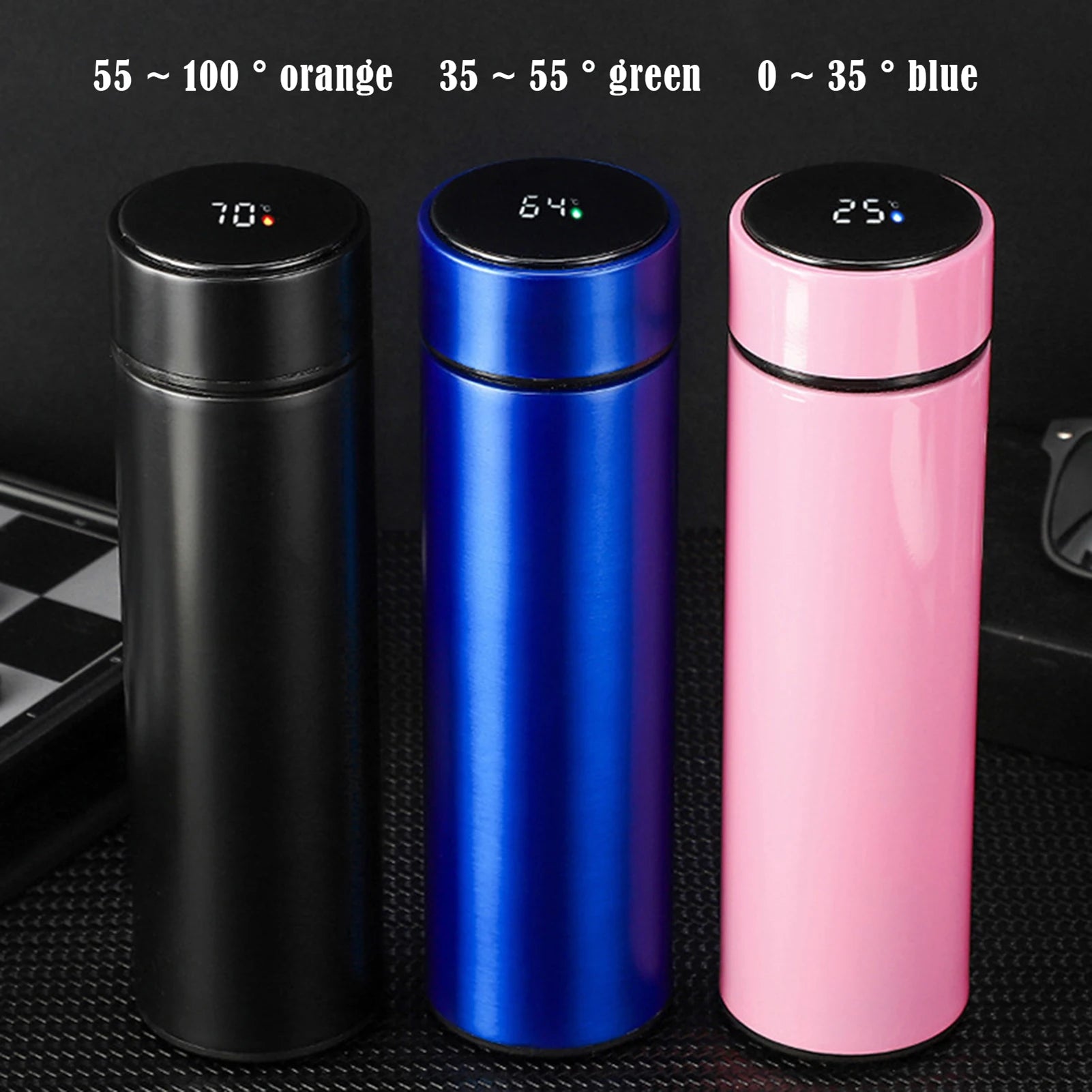 500ml Smart Vacuum, Insulated, Stainless Steel Water Bottle. LED Temperature Display, Spill Proof, Portable, for Home Travel Sports