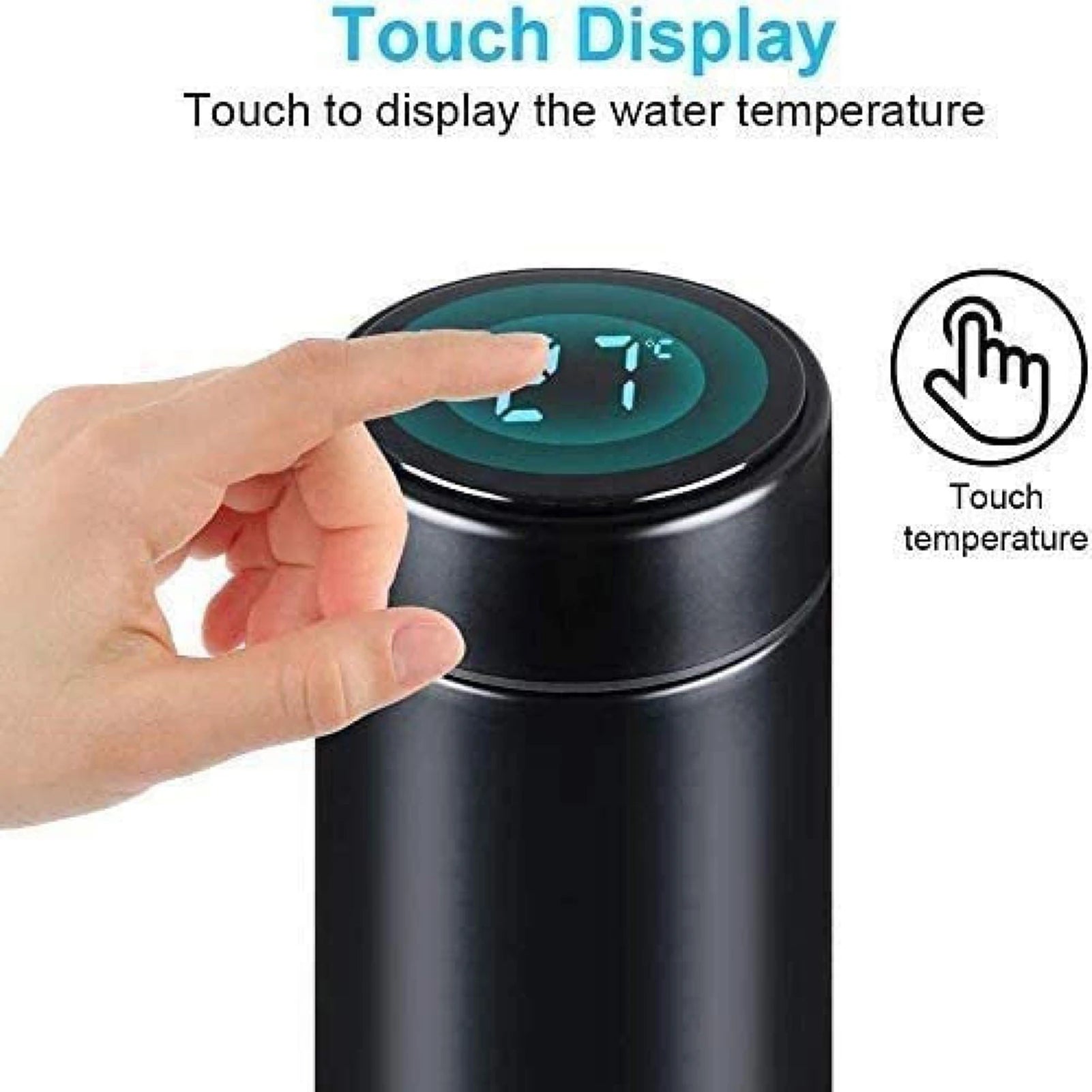 500ml Smart Vacuum, Insulated, Stainless Steel Water Bottle. LED Temperature Display, Spill Proof, Portable, for Home Travel Sports
