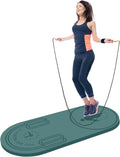 Jump Rope Exercise Mat with Non-Slip Surface Including Carrying Bag and Rope for Home Gym