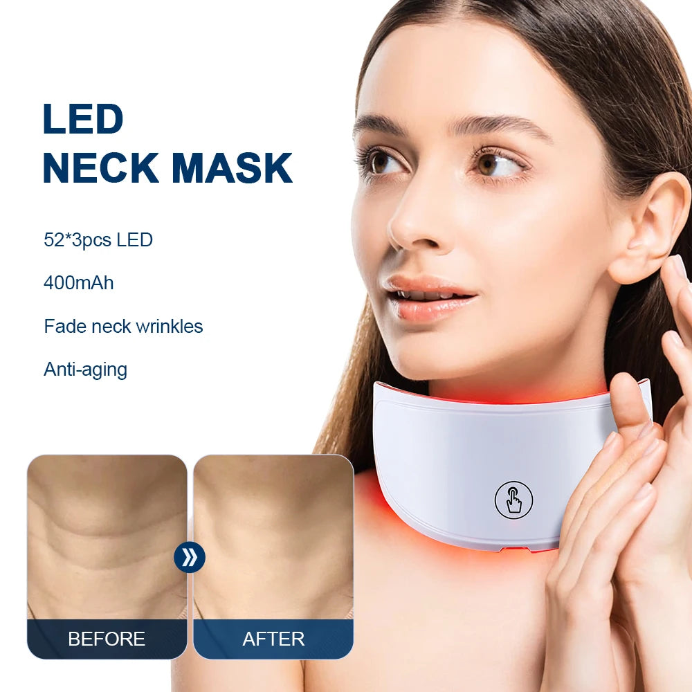 Neck LED Mask,7 Colors, Anti-Wrinkle, Skin Brightening Beauty Mask for Skin Care