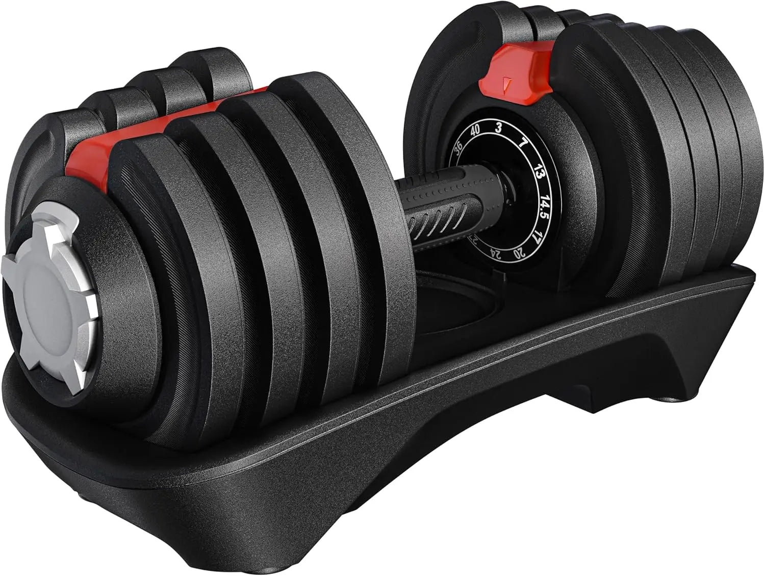 Adjustable Dumbbell Set 28-90LBS with Anti-Slip Handle and Tray for Home Gym Strength Training