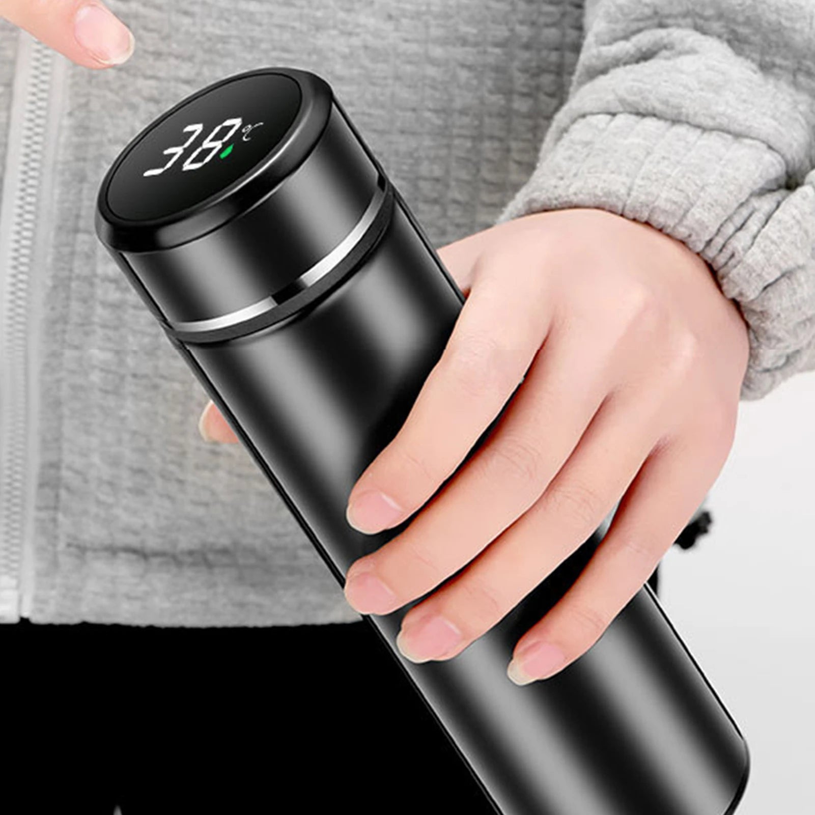 500ml Smart Vacuum, Insulated, Stainless Steel Water Bottle. LED Temperature Display, Spill Proof, Portable, for Home Travel Sports