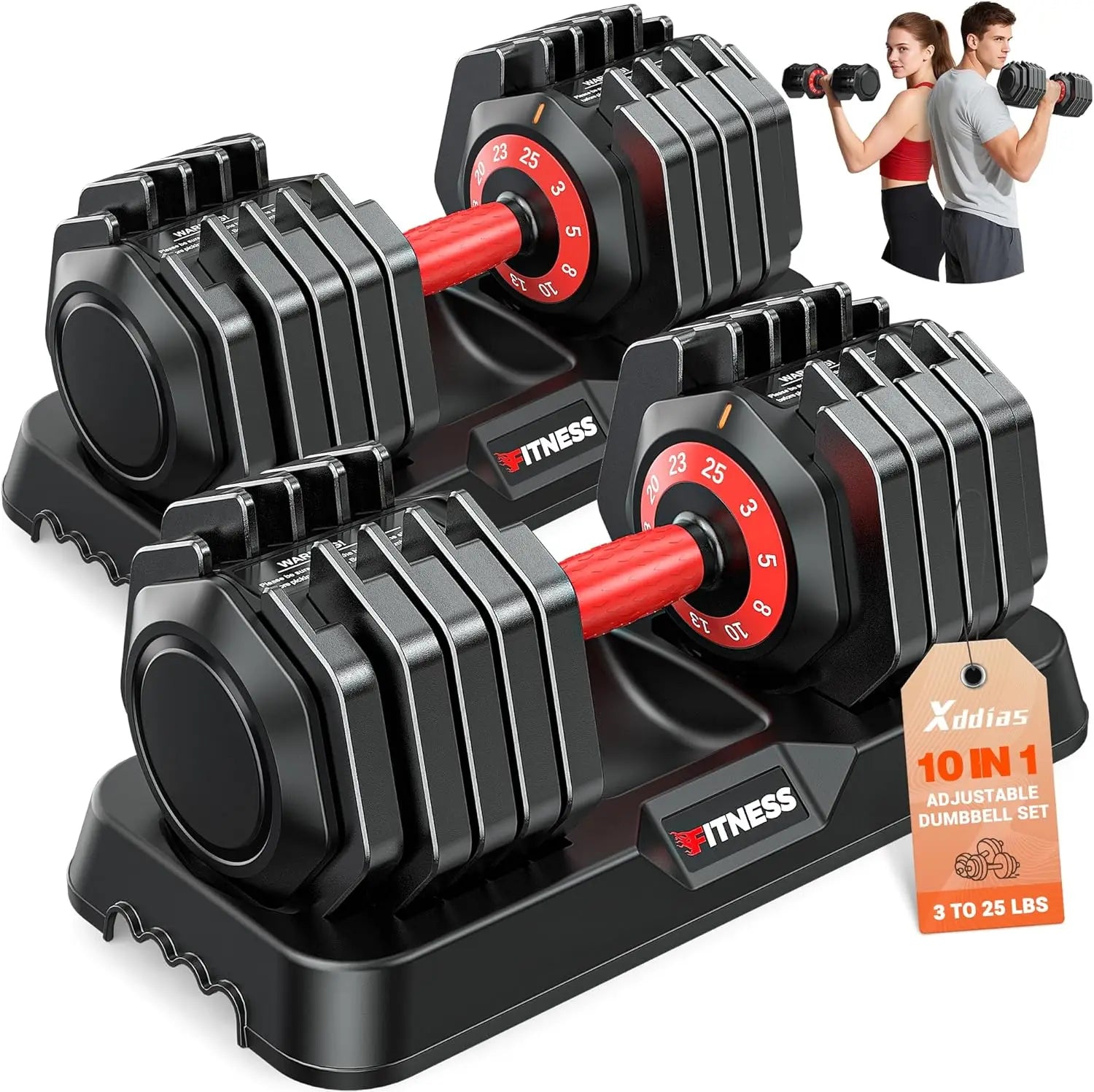 Fast Adjustable Weights for Home Gym, Compact Size with Anti-Slip Handle