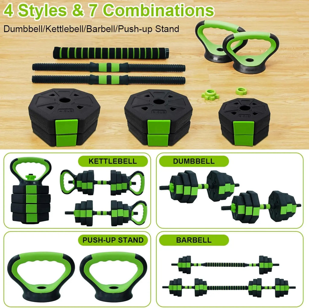 66lbs/88lbs Weights, 4 in 1 Adjustable Kettlebell and Dumbbell Set