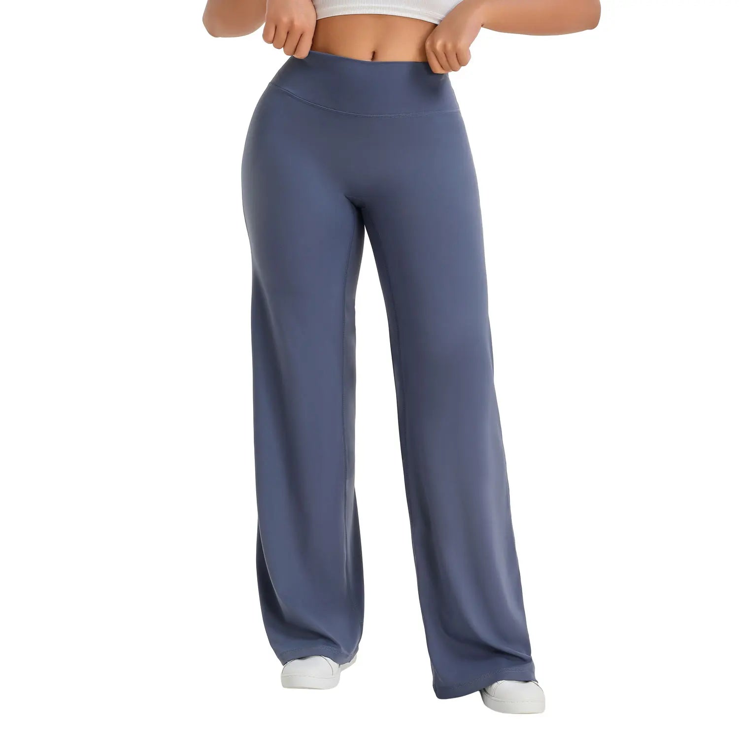NCLAGEN SoftMotion Straight Leg Bottoms, Women's Mid-Waist Yoga Pants, Gym Leggings, Naked Feel, Pilates, Running, Sports, Trousers