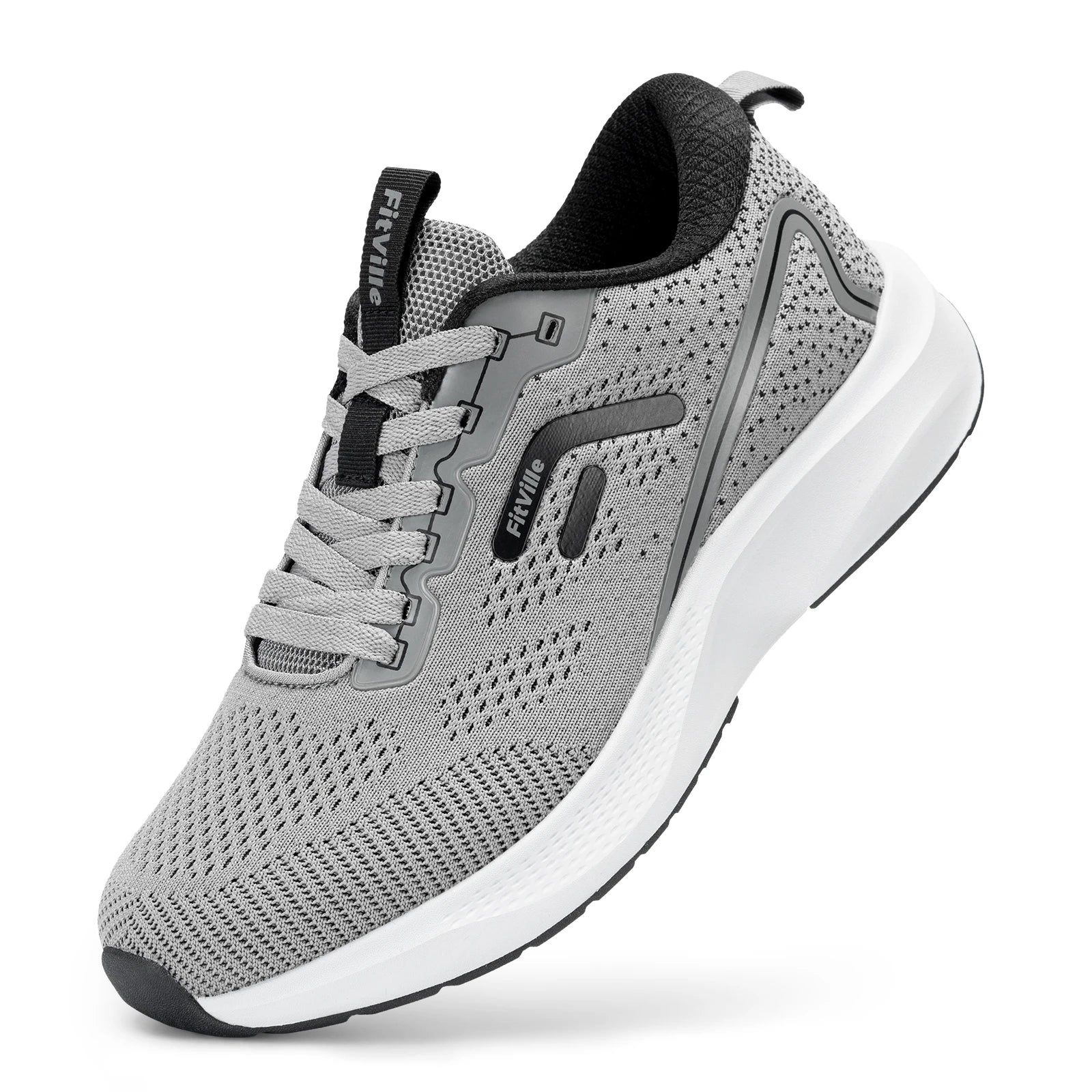 FitVille Mens Sport Running Shoes, Breathable, Lightweight Sneakers, Wide, Athletic Training Footwear