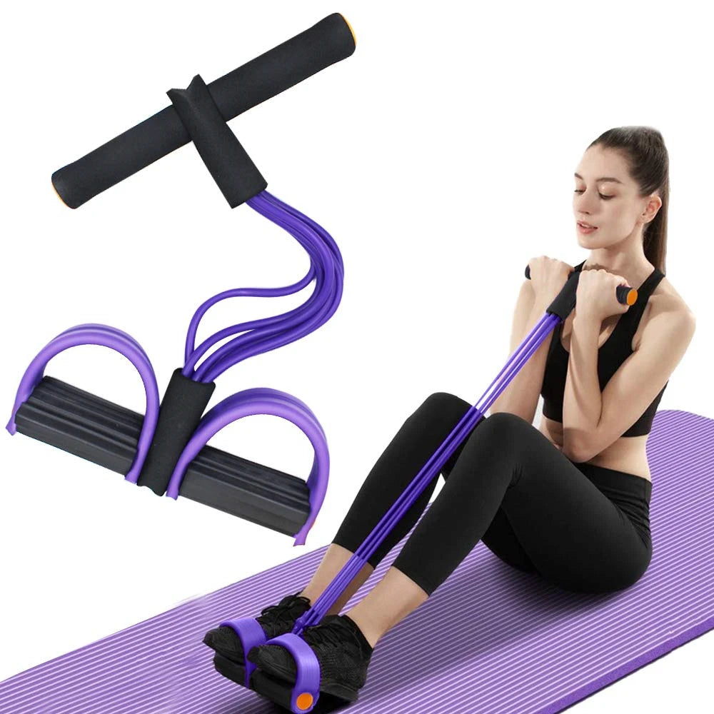 6-Tube Resistance Band, Multi Function Tension Rope Fitness Bands, 6-Tube Elastic Yoga, Pedal Puller For Sports Exercises Home Gym