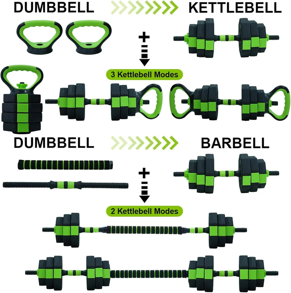 66lbs/88lbs Weights, 4 in 1 Adjustable Kettlebell and Dumbbell Set