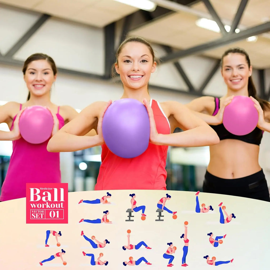 Pilates, Yoga, Stability, and Stretching Ball Kit in Pink and Purple