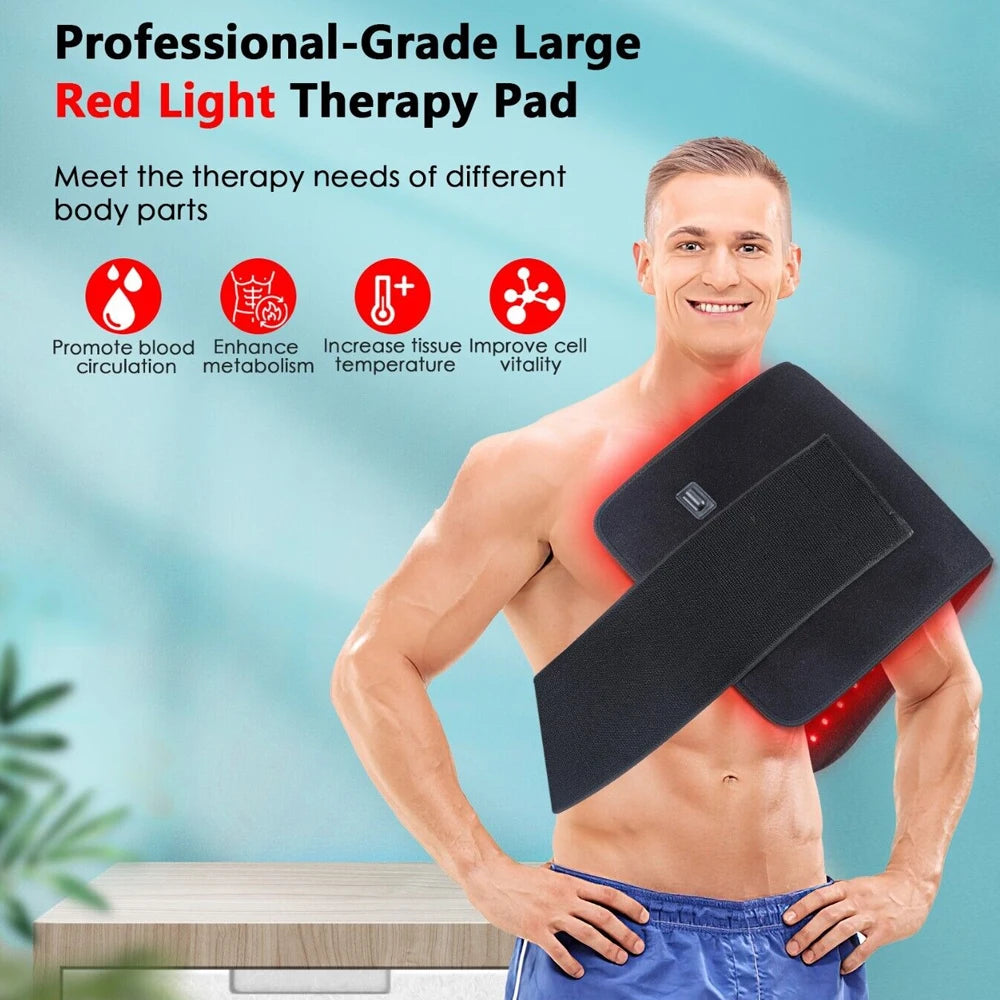 Red Light Therapy Pad With Infrared Light For Lumbar, Back, Waist, Knee, Joint Pain Relief