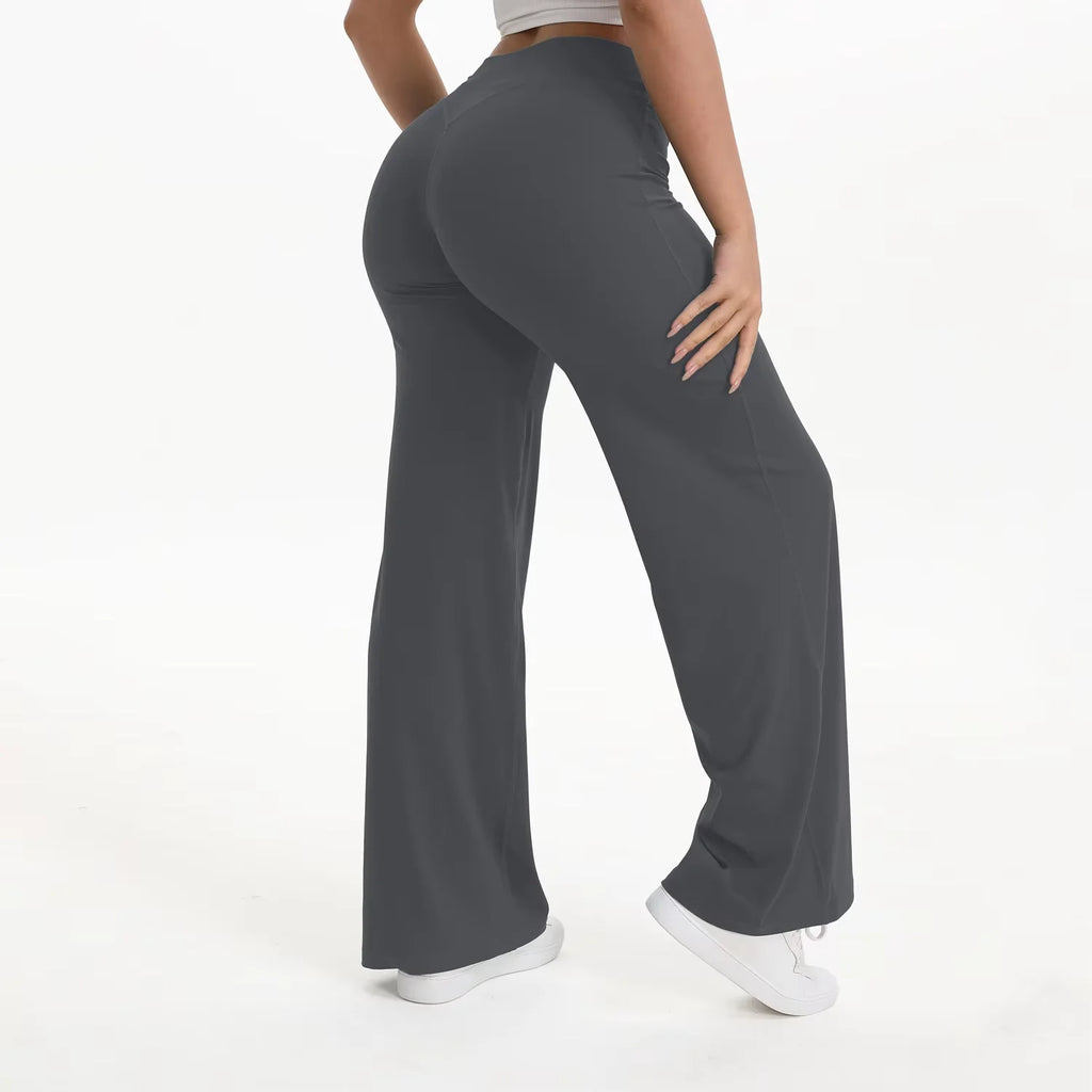 NCLAGEN SoftMotion Straight Leg Bottoms, Women's Mid-Waist Yoga Pants, Gym Leggings, Naked Feel, Pilates, Running, Sports, Trousers