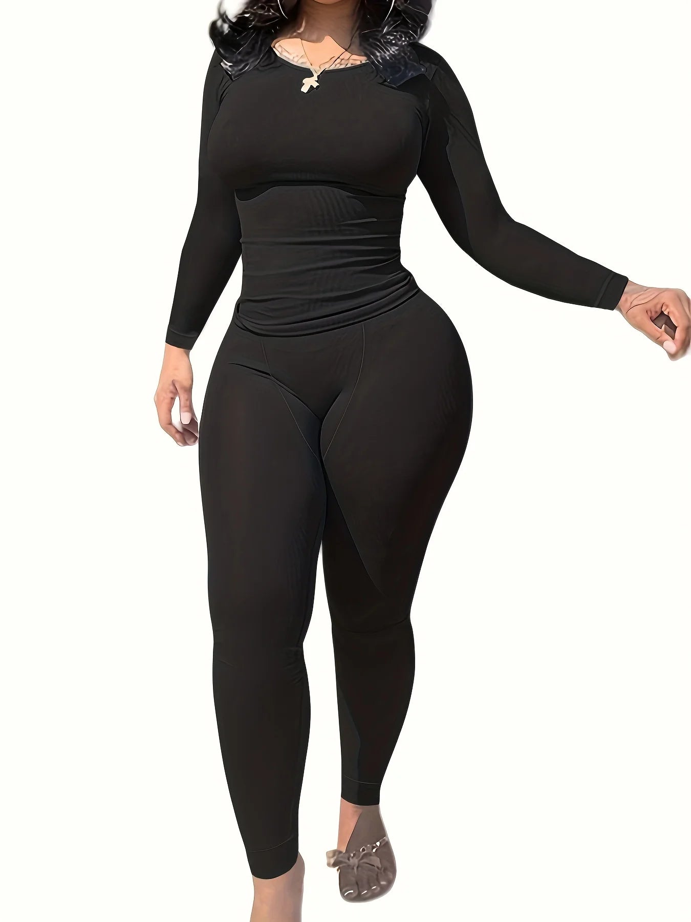 Women Clothing, Long sleeves, and Leggings. Exercise 2 Piece Set