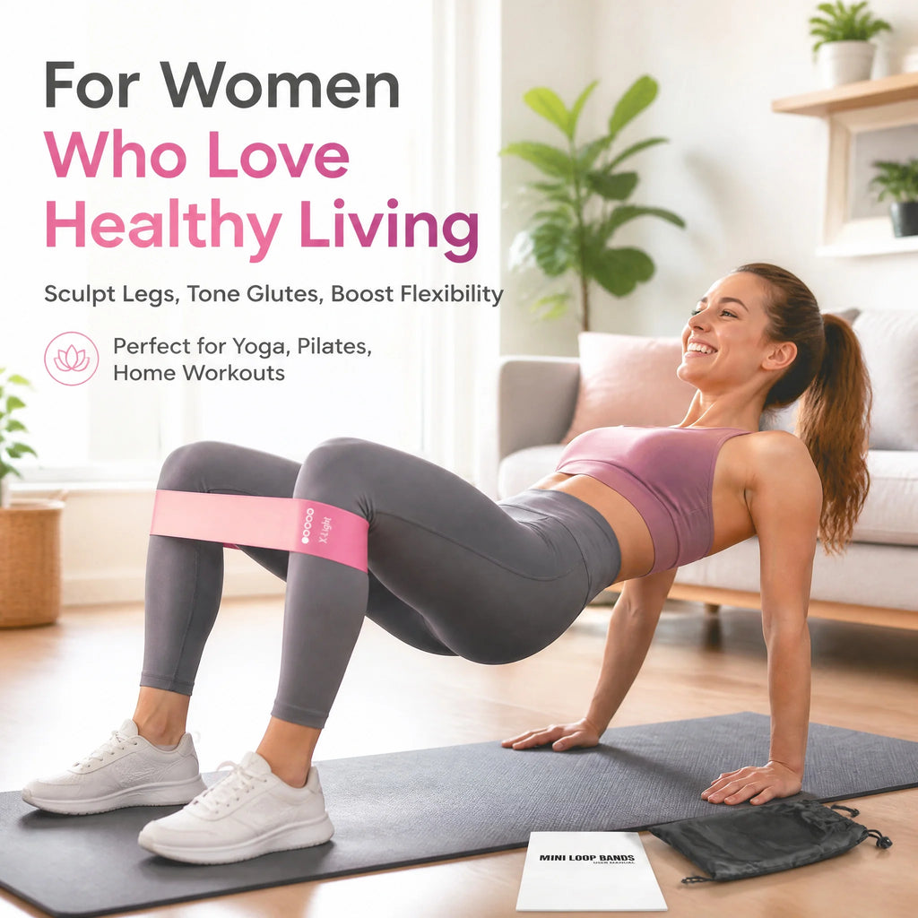 TPE Resistance Bands, Set 5 Levels, Non-Slip Exercise Booty Bands for Hip, Legs, Glutes, Workout, Yoga, and Fitness