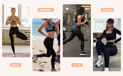 2 Pack Women's Fitness Yoga Leggings, High Waisted, Sexy, Butt Lifting, Seamless, Solid Color, and Breathable