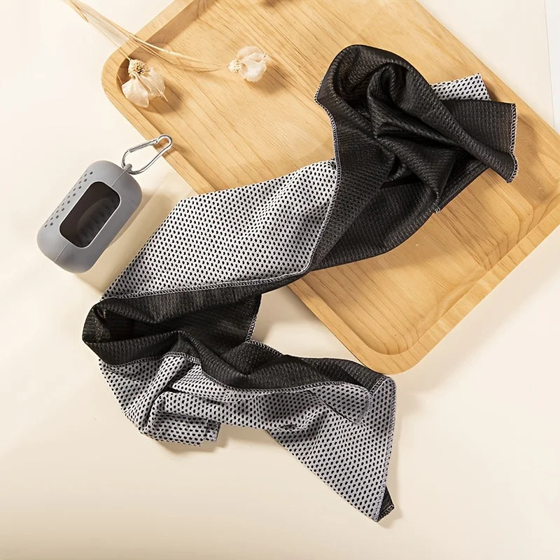 1 Quick-drying sports towel, ultra-light and breathable towel - 100% polyester knit fabric, breathable, rectangular cooling towel