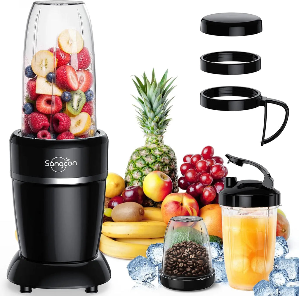 1000W Portable Smoothie Blender with 3 Cups, Ice Crushing, Travel-Friendly for Shakes and Drinks
