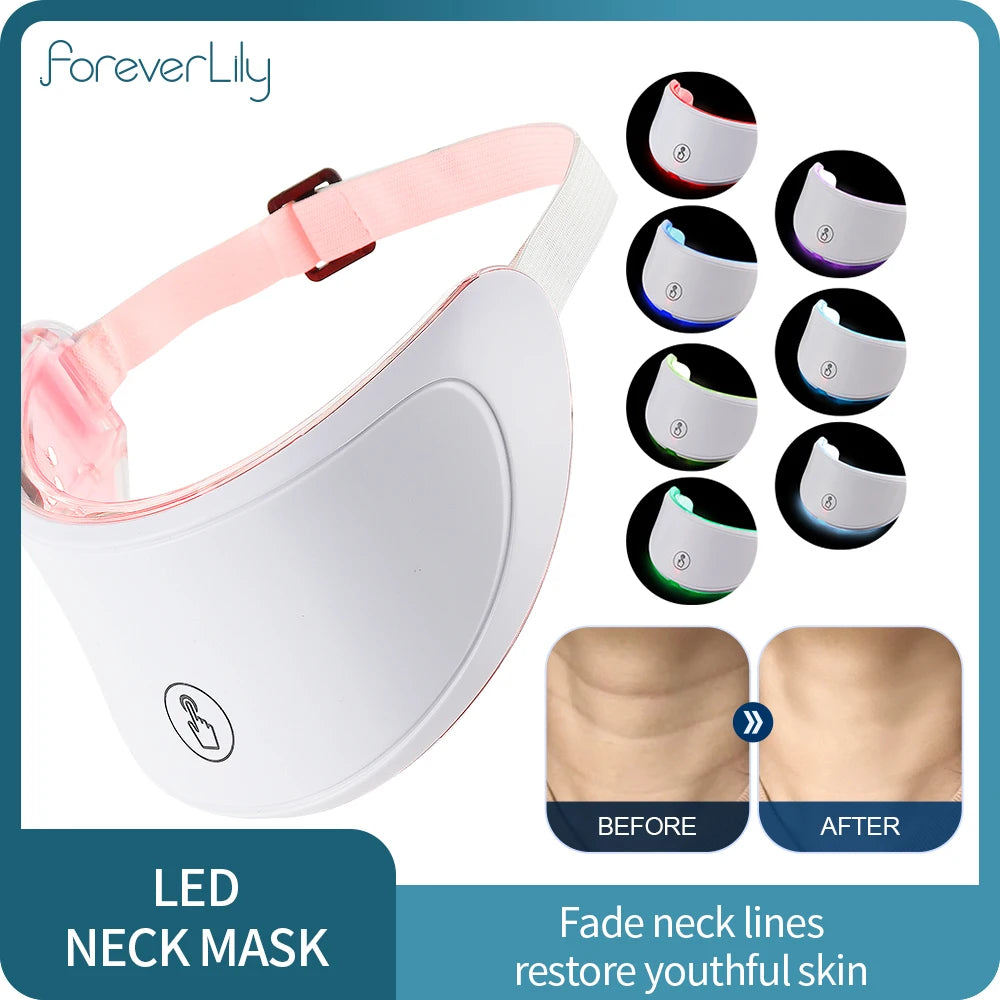 Neck LED Mask,7 Colors, Anti-Wrinkle, Skin Brightening Beauty Mask for Skin Care