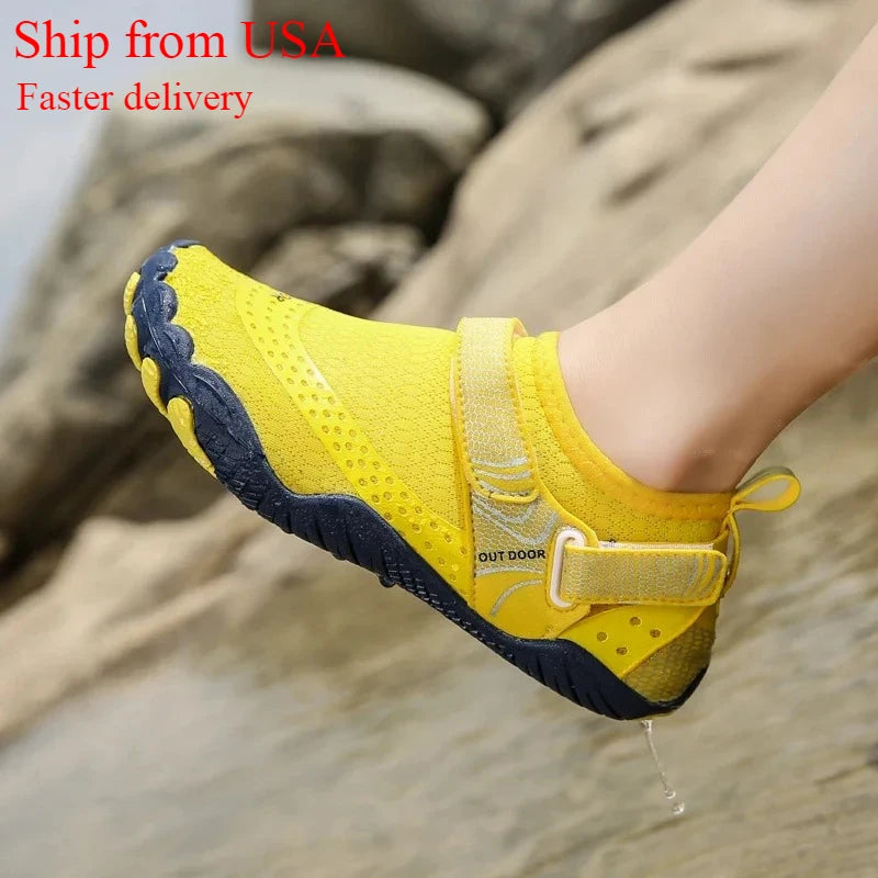 Upstream Wading Aqua Shoes Men, Swimming Five Fingers Water Sports Sneakers, Breathable, Soft, and Flat Size 39-46