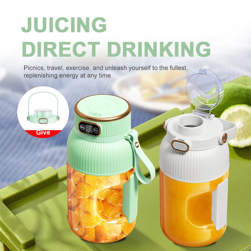 1000ML Portable Juicer Blender, Fruit Juicer, USB Charging, Lemon, Orange, Fruit Juicing, Cup Smoothie, Blender Machine