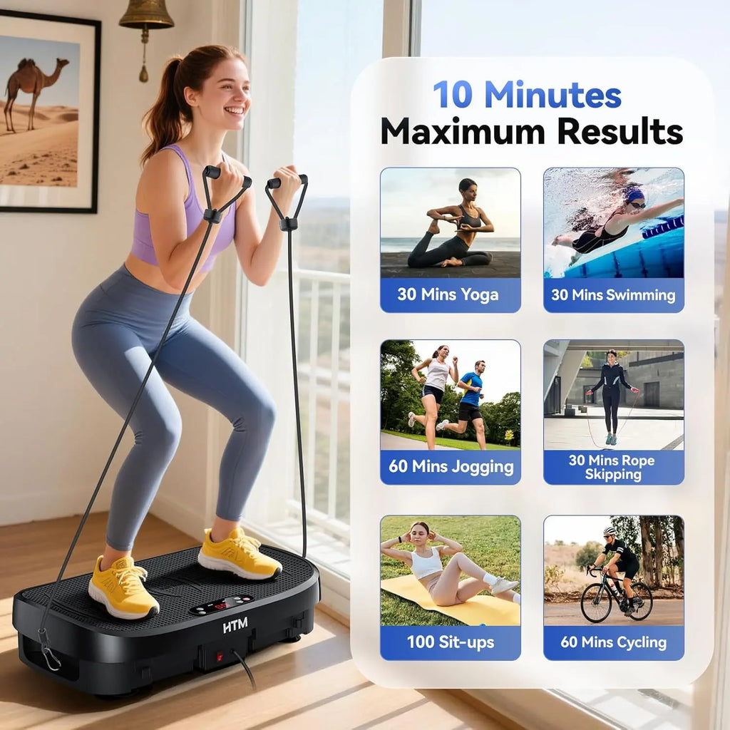 Vibration Plate Fat Burning Fitness Platform, Whole Body, 120 Levels, Home Gym Equipment, Weight Loss, Muscle Relax, and Exercise Board