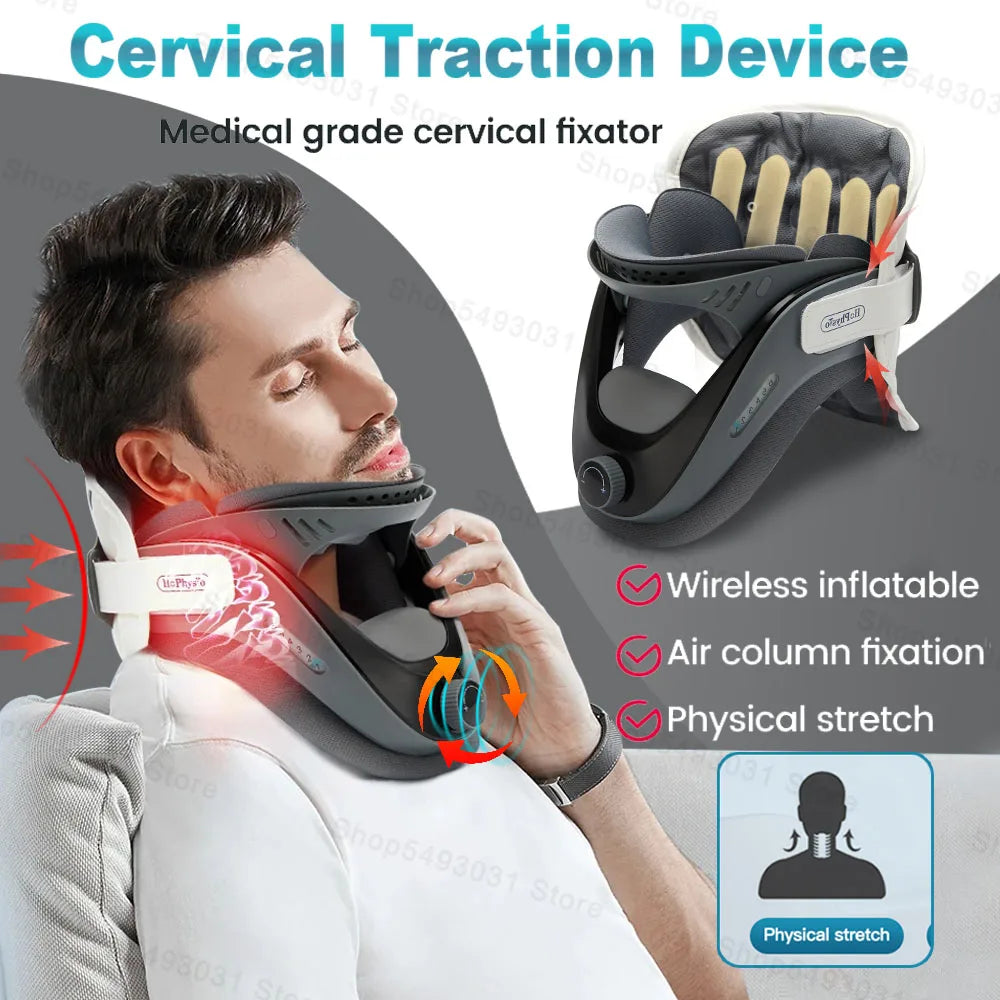 Cervical Neck Traction Device, Adjustable Neck Stretcher With Support