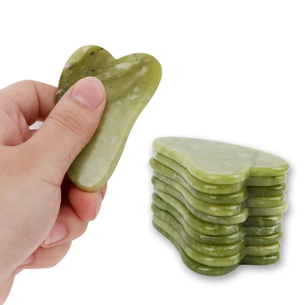Natural Rose Face Crystal Stone Jade Massager for Body, Facial, Eye, and Acupuncture Face Lift